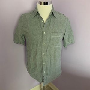 George Gray Chambray Button Up Shirt Size Small Short Sleeve